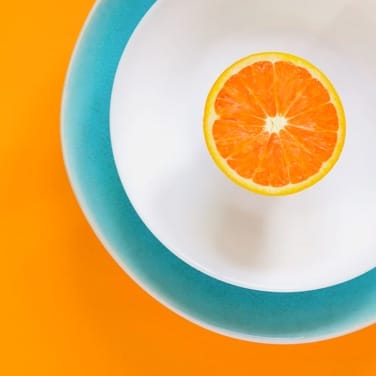 orange in a plate illustration